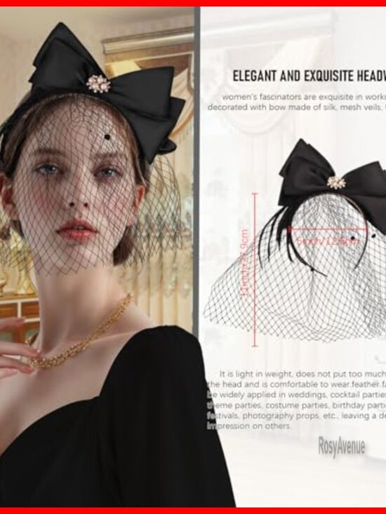 Derby Fascinator Hat with Satin Bow Feathers Pearls Rhinestones for Wedding Tea main image 5
